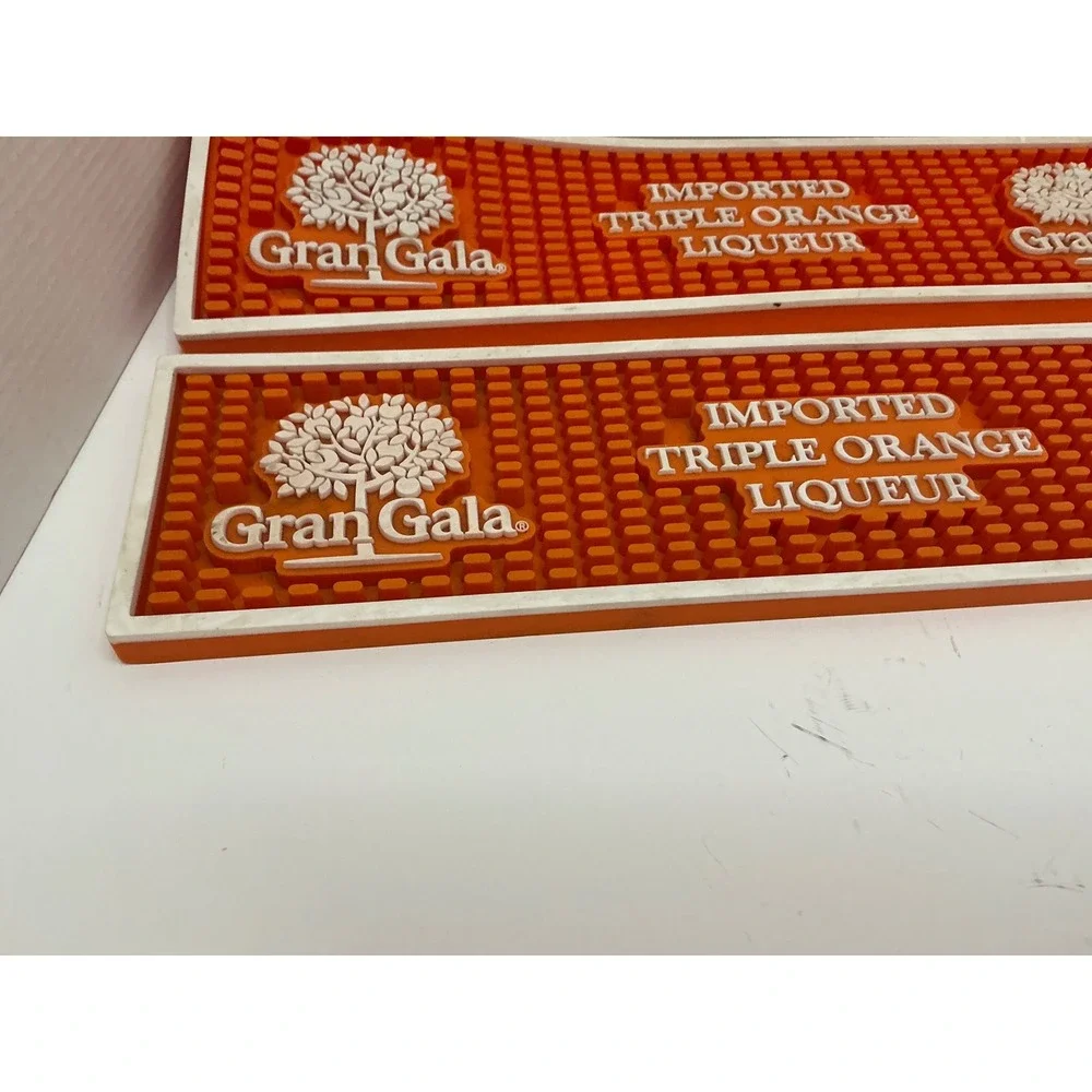 Gran Gala Bar Mat Set of 2 Triple Orange Liqueur Rubber Service Rail Mats 23.5in